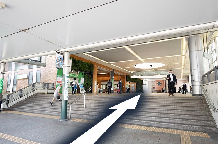 3.JR武蔵溝ノ口駅方面へ直進します この先はJR武蔵溝ノ口駅からの道順をご確認ください